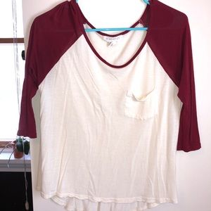 Red and white jersey tee